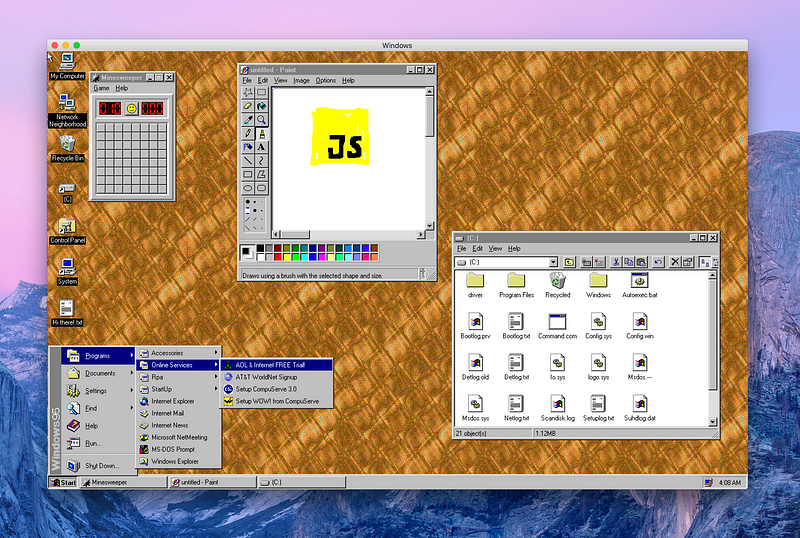 New: Windows 95 for Mac (and Linux and Windows)