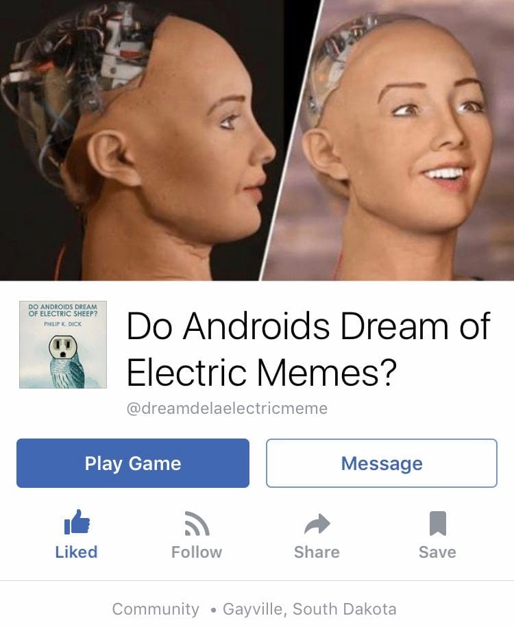 ‘Do Android’s Dream Of Electric Memes’ Facebook page stolen, filled with spam