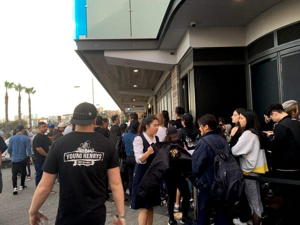 Five minutes in the Kanye West Bondi / Sydney pop-up store line